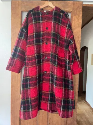 BEAMS BOY 코트 체크 무늬