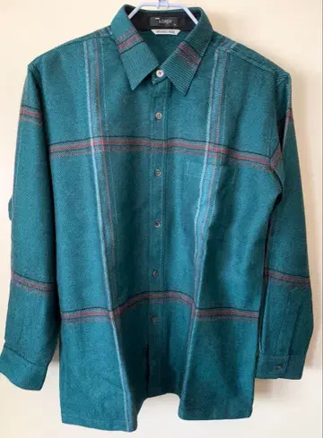 LORDY 남성용 체크 무늬 울 셔츠 L