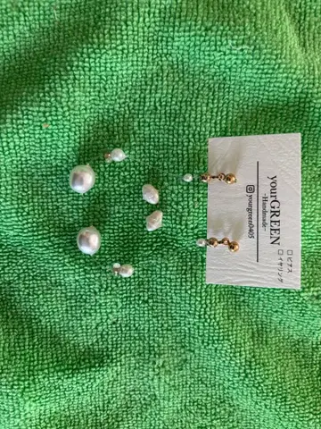 yourGREEN 화이트 펄 스터드 귀걸이 세트