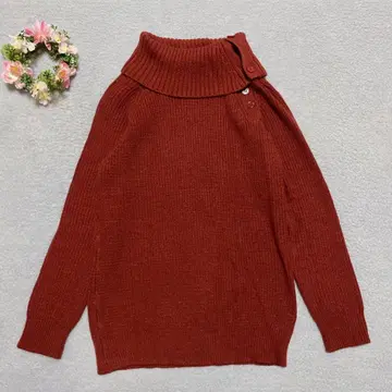 [디노스] 울 블렌드 터틀넥 니트 스웨터 리브 니트 루즈핏