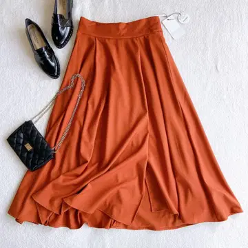 택 포함 새상품 PARLMASEL 예쁜 색 턱 플레어 롱 스커트