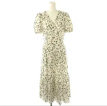 SNIDEL 달마시안 퍼프 슬리브 원피스 롱 1 화이트