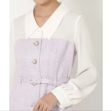 레이디 아젤 트위드 셔츠 도킹 미니 원피스 타카하시 히카루 착용