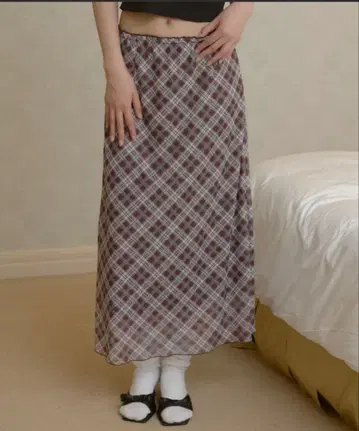 GIUNON/스트레치 체크 스커트