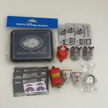 디즈니 미키 유리 시계 주토피아 반지 미녀와 야수 가챠