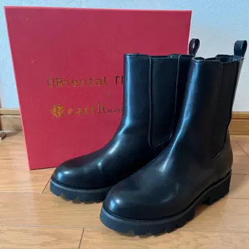 ORientalTRaffic 트랙 밑창 사이드 고어 부츠 블랙 S