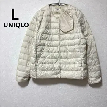컨디션 최상 유니클로 울트라 라이트 다운 노카라 다운 자켓 L 수납 봉투