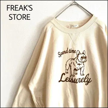 FREAK'S STORE 맨투맨 베이지 오버 사이즈 강아지