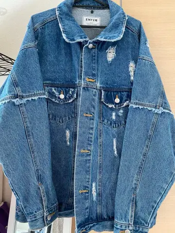 ENVYM 데미지 데님 데님 자켓 데님