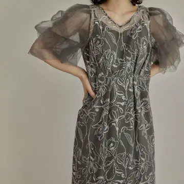 포멀 드레스 결혼식 원피스 골격 스트레이트 플러피 슬리브 펜슬 드레스