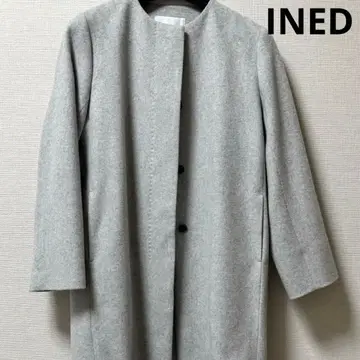 [미사용 새상품] INED 그레이 울 코트