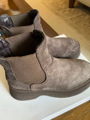 핑크 라벨 FIG&VIPER 브라운 스웨이드 통굽 부츠 S