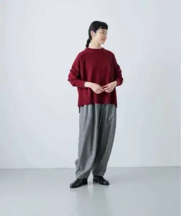 kagure 2024AW 램스울 와이드 크루넥 니트 kagure