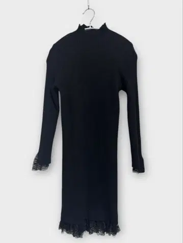 레이스 포함 블랙 니트 원피스