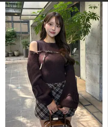 다리치 도킹 미들 허리 니트 미니 원피스