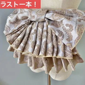 성인 헤이코 오비 페이즐리 베이지 장척 자카드 헤이코 오비 반폭 오비