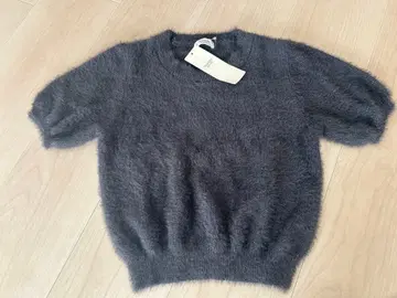 techichi 라메 샤기 하프 슬리브 니트