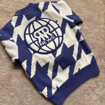 노엘 씰 방풍 니트 등 로고 블루 화이트 사이즈 1