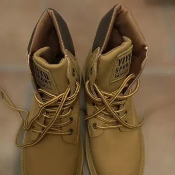 베이지 워크 부츠 하이컷