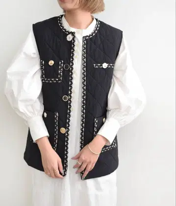 새상품급 eimee law 다이아 퀼트 MIX 버튼 베스트