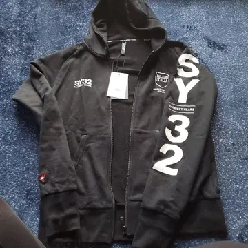 SY32 블랙 집업 후드티 L