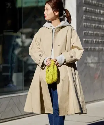 journal standard 코튼 나일론 개버 플레어 코트