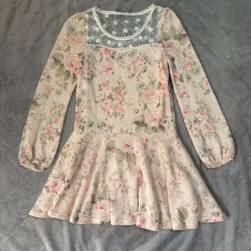 새상품급 리즈리사 00s 갸루 헤이세이 기모 장미 미니 원피스 핑크 M