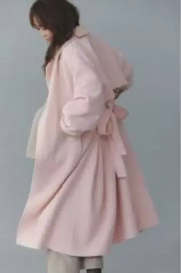 [새상품급] FRAY I.D 핑크 울 트렌치 리버 코트