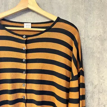 bulle de savon 스트라이프 버튼 가디건 긴팔 F 얇은 소재