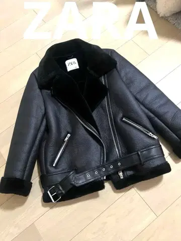 ZARA 블랙 가죽 라이더 자켓