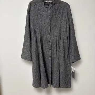 diberry 가벼운 울 그레이 롱 코트 버튼 포함 미사용 새상품