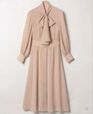 ANAYI 아나이 시어 도비 보타이 원피스 핑크 베이지