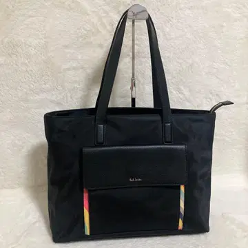 컨디션 최상 폴스미스 토트백 멀티 스트라이프 나일론 비즈니스