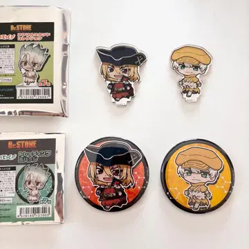 Dr.STONE 츠이텟쿠 아크릴 스탠드 캔뱃지 류스이 우쿄 세트