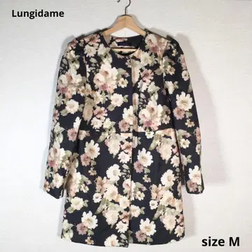 새상품급 Lungidame 노카라 코트 아우터 꽃무늬 sizeM