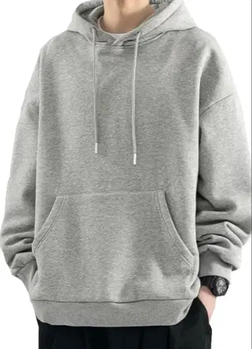 남성용 풀오버 스웨트 셔츠 무지 후드 부착