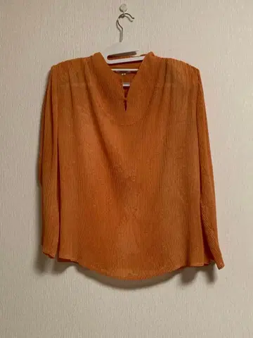 오렌지 블라우스 (비침 있음)