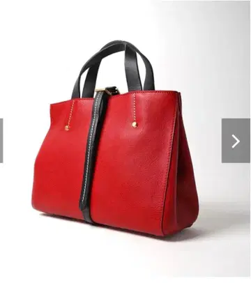 배기즈 아스 레드 가죽 토트백