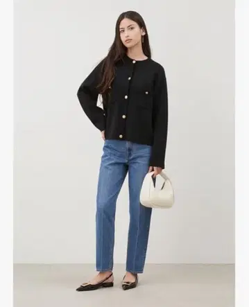 택 포함 미사용 새상품 미라 오웬 맘 테이퍼드 데님 팬츠