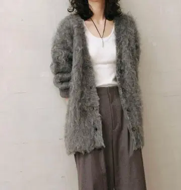 갸라루다 가란테 샤기 가디건 그레이