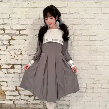 시마무라 x 미나카타 유이 세일러 원피스 (그레이) M