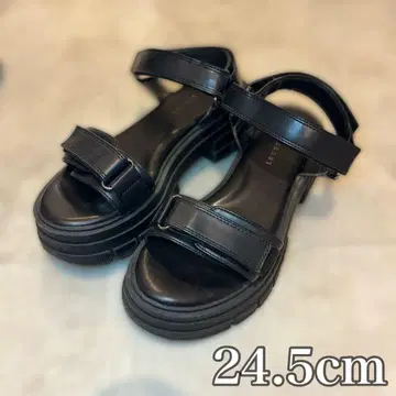 LOWRYS FARM 플랫폼 샌들 블랙 24.5cm (L 사이즈)