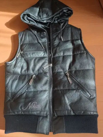 Nikita 천연 가죽 다운 베스트 여성용 XS 블랙