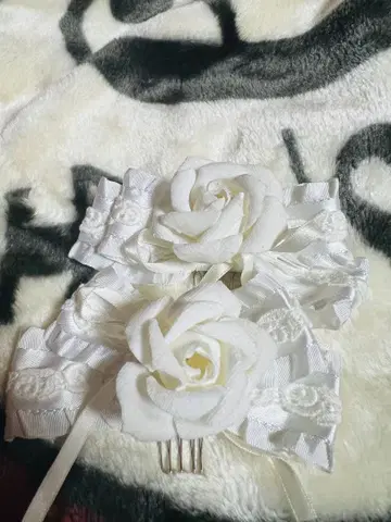 [ 새상품 ] BABY 장미 리본 헤어핀