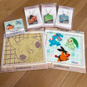 제일복권 포켓몬 타월 삼인방 러버 키링 6종 세트