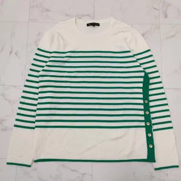 23구 보더 니트 사이드 버튼 그린 44