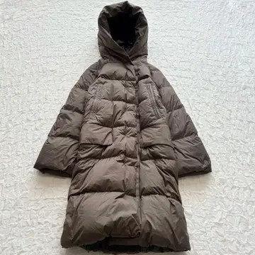 새상품급 유니클로 질 샌더 다운 롱 코트 S 후디드 세탁 가능 경량
