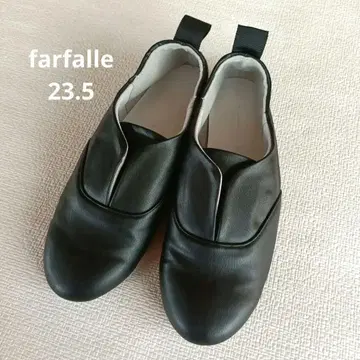 새상품급 파르팔레 wf 아카리 블랙 가죽 플랫슈즈 23.5