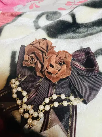 [ 새상품 ] BABY 장미 리본 헤어핀 브로치