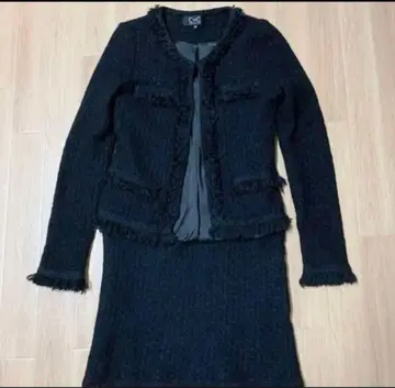 쿠 드 샹스 셋업 원피스 수트 블랙 일본제